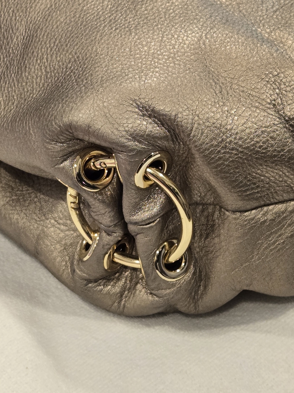 Michael Kors Latyon Large Gold Metallic Hobo Bag - Picture 7 of 16